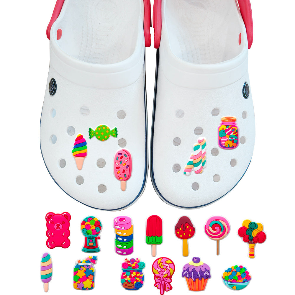 Wholesale Random 10pcs Cute Cartoon Candy Series Shoe Accessories Shoe Charms