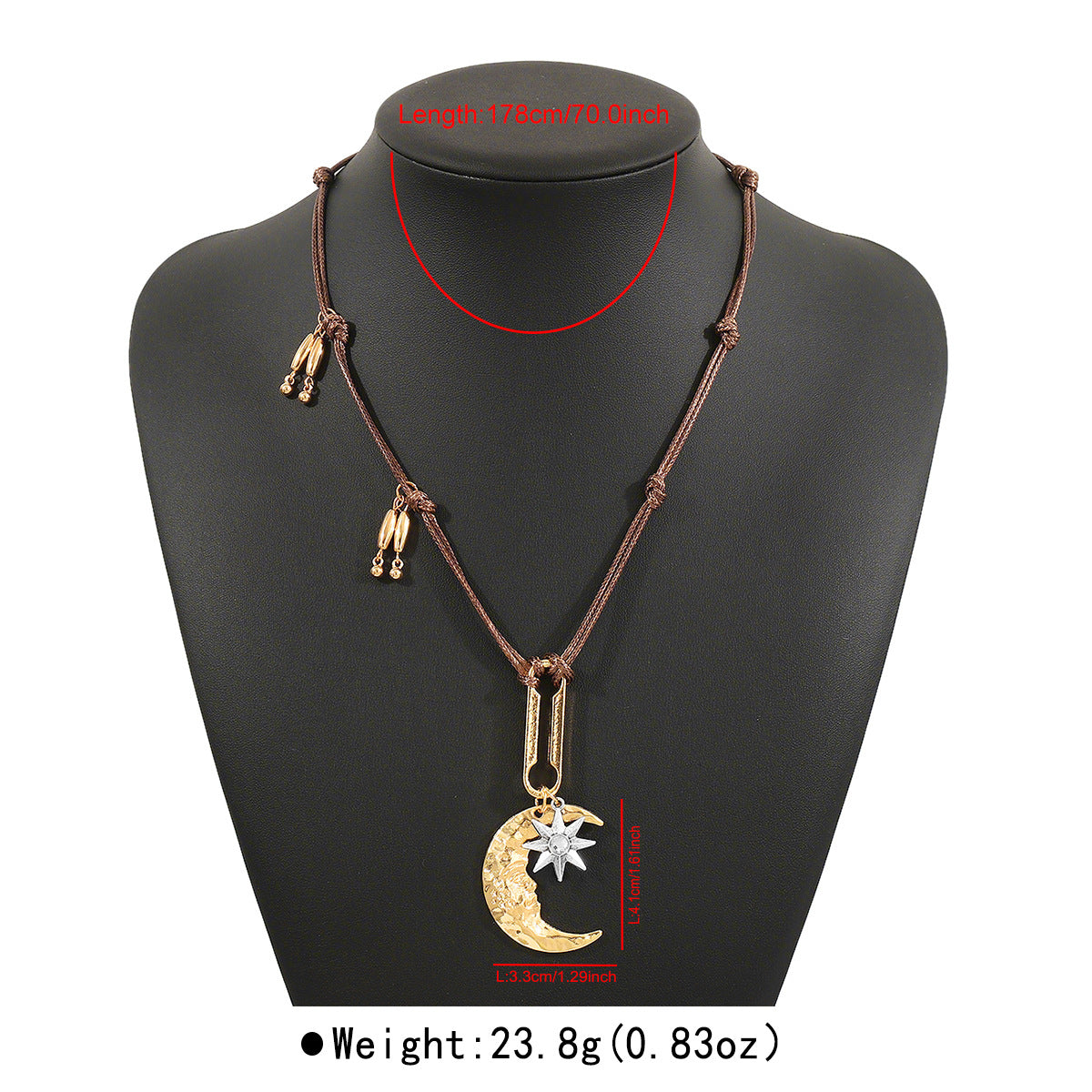 Wholesale Exaggerated Moon and Sun Hand-woven Multi-layer Necklace Long Necklace Sweater Chain