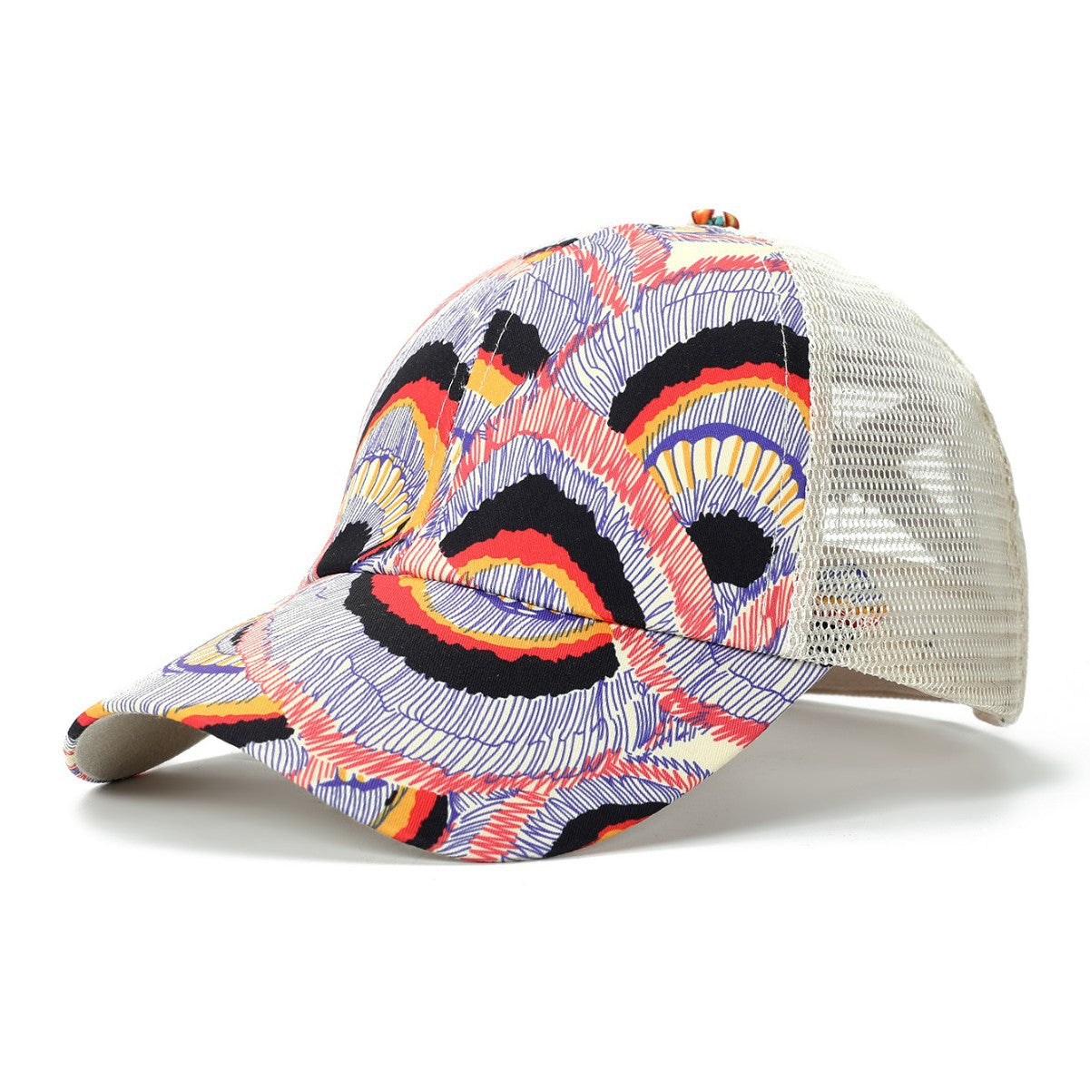 Wholesale Trendy Peony Digital Print Baseball Cap Wide Brim Sun Hat Fashion Accessory Boutique Gift