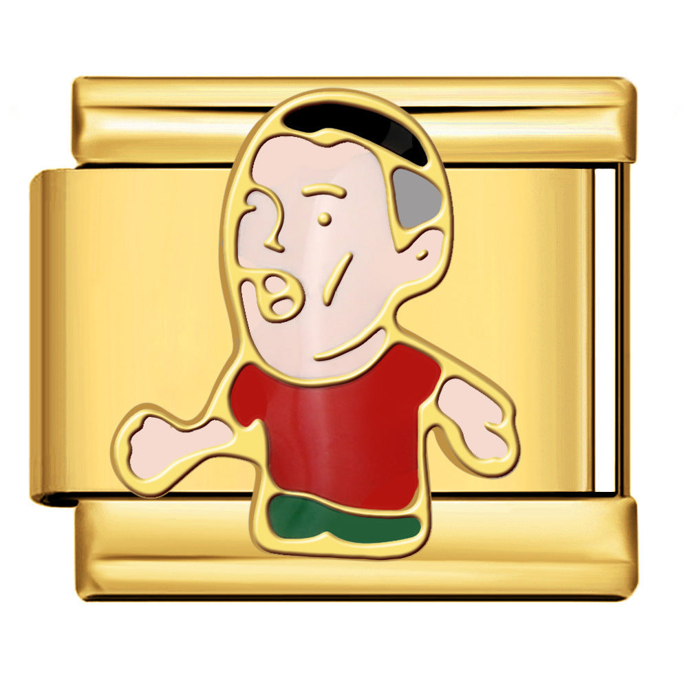 Wholesale 9mm Italian Charm Starter Bracelets DIY square Single Section Creative Stainless Steel Composable Bracelet