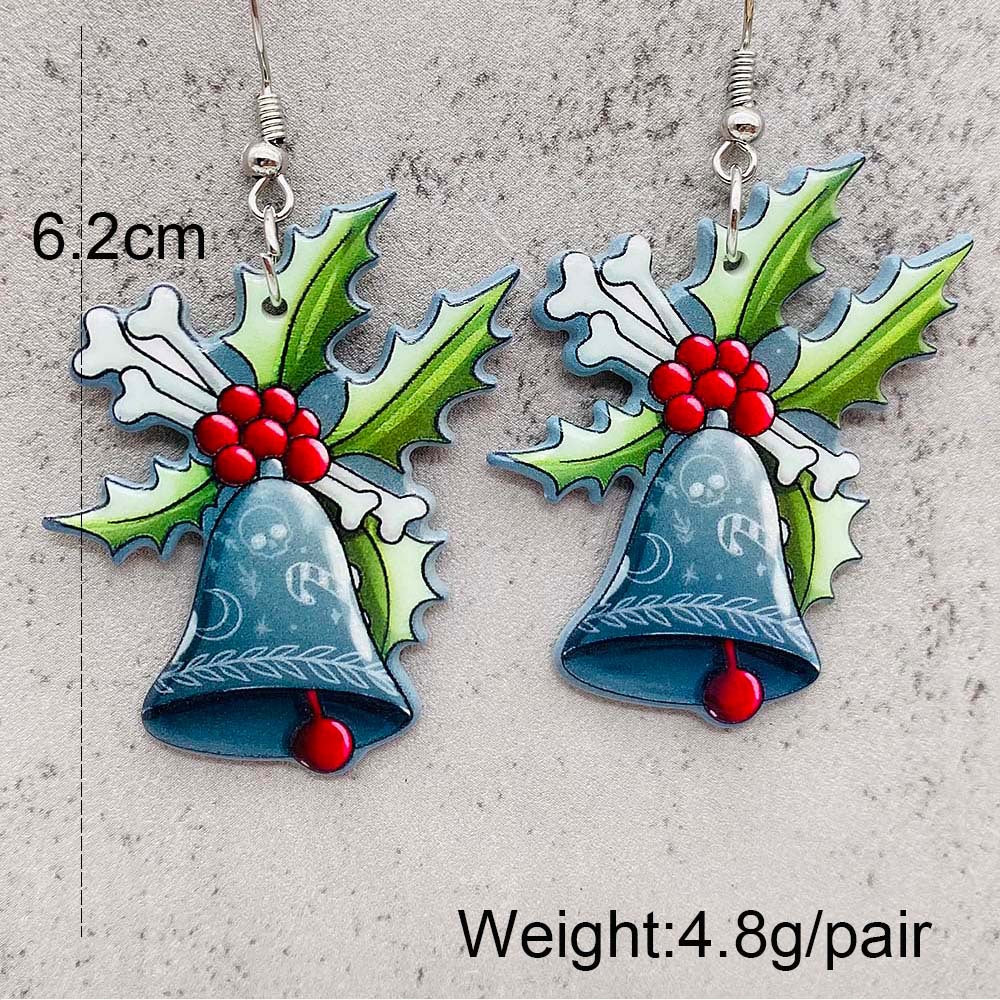 Wholesale  Christmas Acrylic Earrings Snowman Crutch Snowflake Candy Christmas Earrings