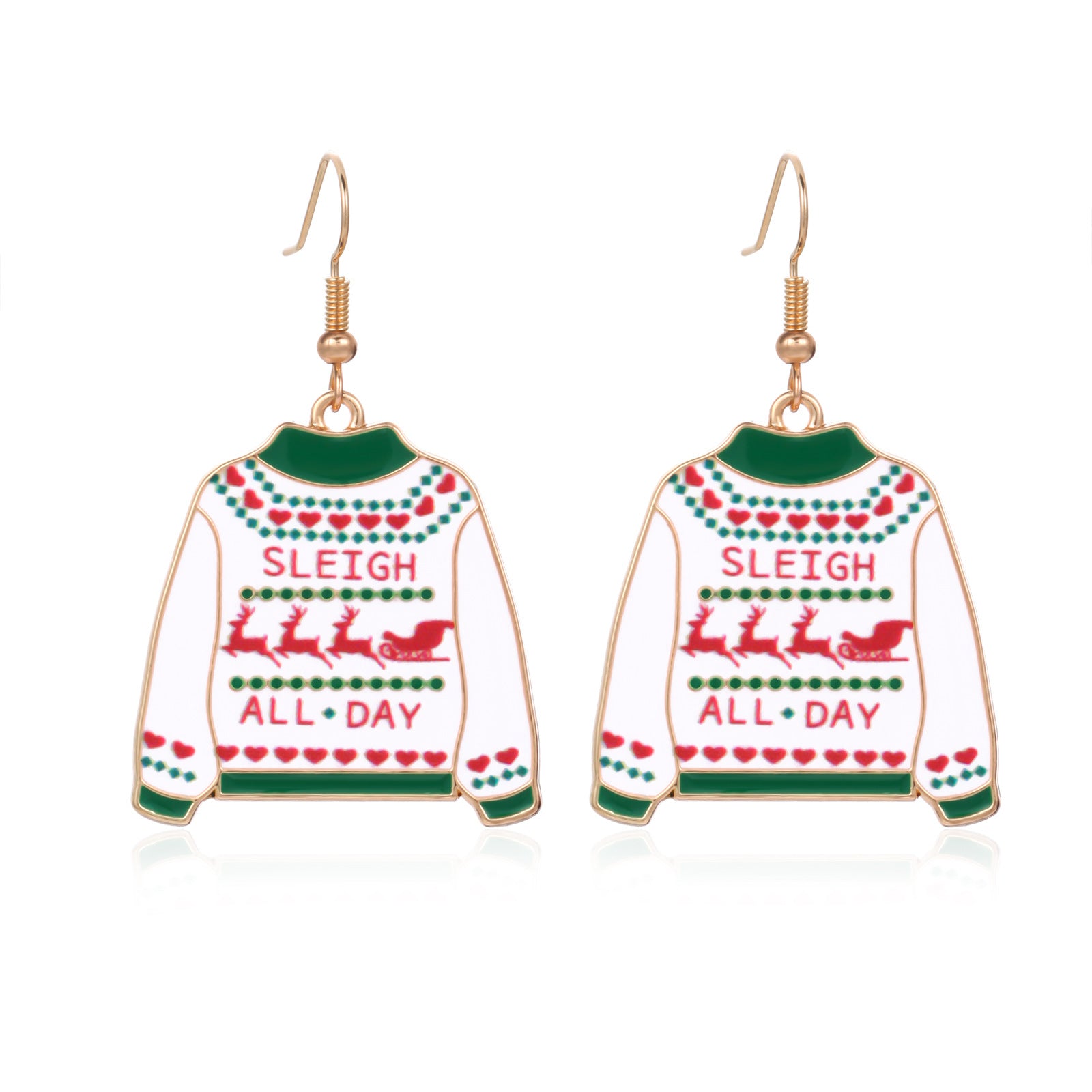 Wholesale Fashion Oil Dripping Christmas Tree Gingerbread Man Earrings ACC-ES-Bingl003