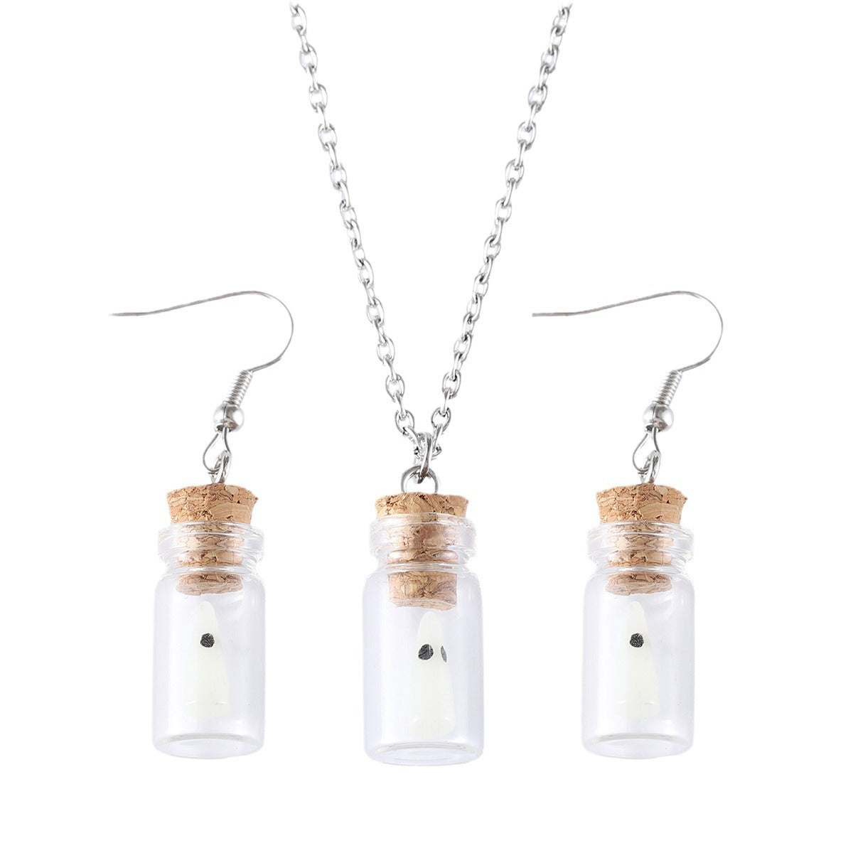 Wholesale Glass Glow In The Dark Ghost Pendant Earrings For Women Trendy Party Jewelry Accessory