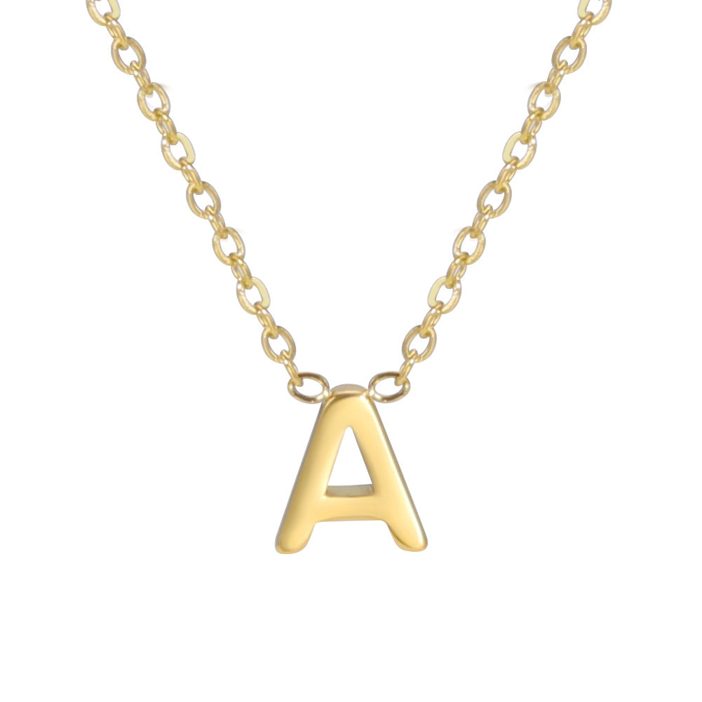Wholesale Letter Gold 18k Real Gold Electroplated Stainless Steel Necklace