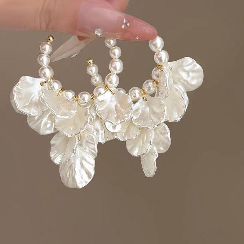 Wholesale Metal Style Pearl Butterfly Flower Tassel Earrings ACC-ES-Fengm001