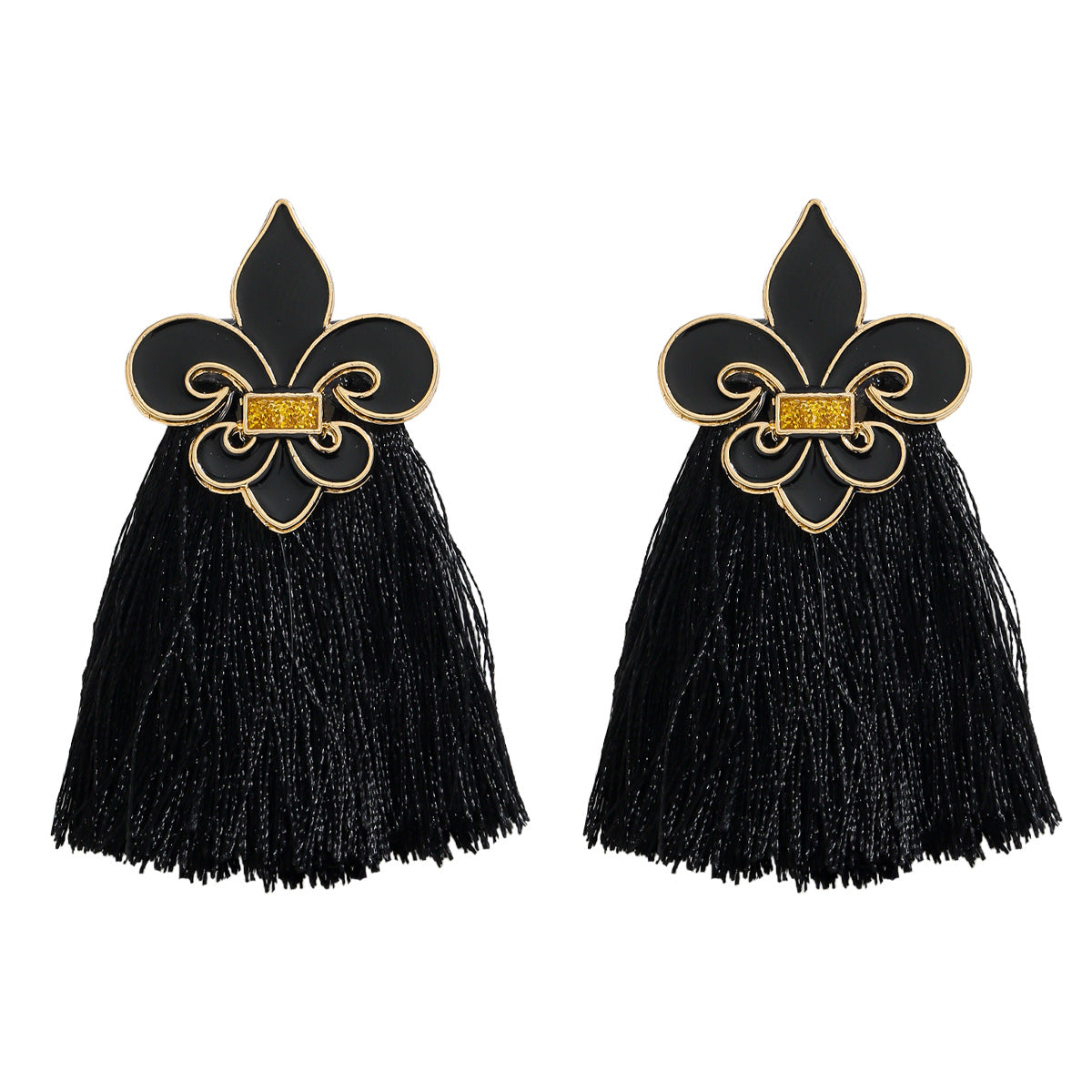 Wholesale  Mardi Gras Carnival Earrings Electroplated Colorful Iris Tassel Studs