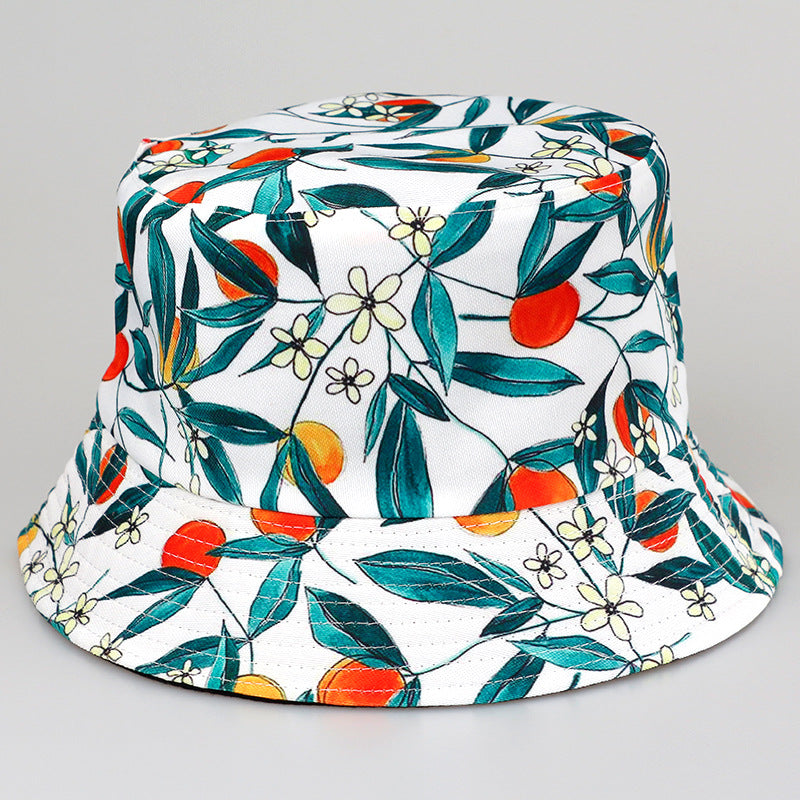 Wholesale Tropical fruit double sided wearing printed pot hat outdoor Bucket Hat