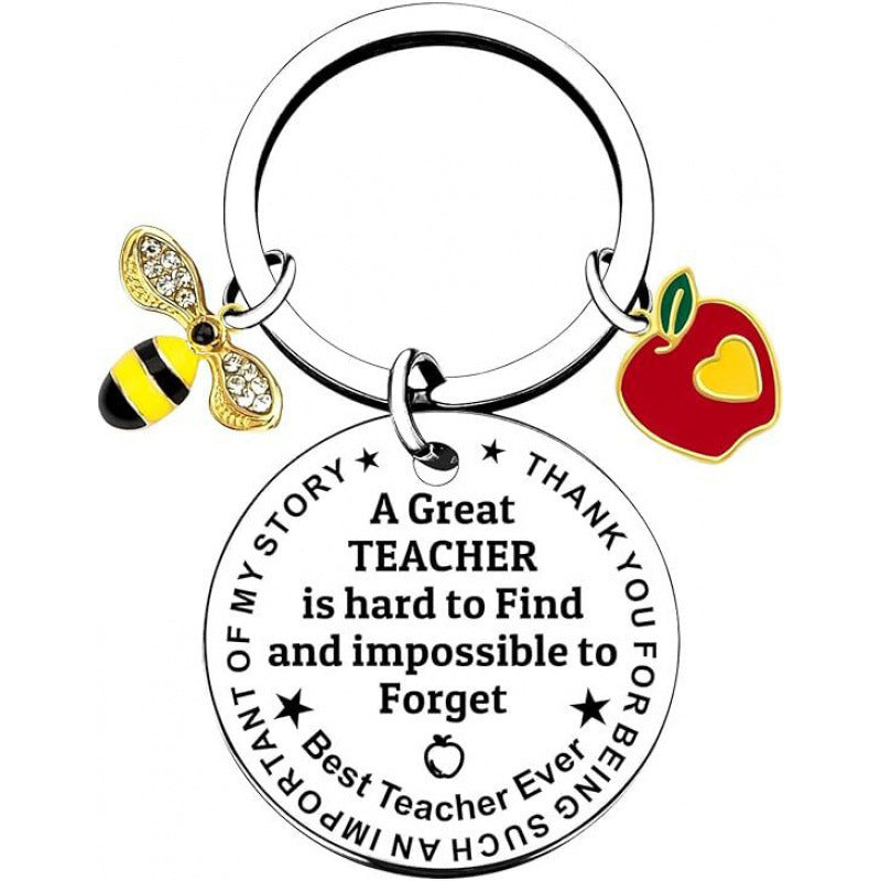 Wholesale Stainless Steel Teacher S Day Keychain A Great Teacher Is Hard To Find Trendy Gift For Teachers Car Key Accessory