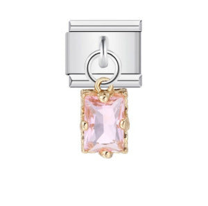 Wholesale Italian Module  Small Round Zircon Stainless Steel DIY Bracelet