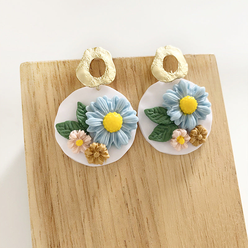 Wholesale Handmade Flower Soft Clay Daisy Earrings ACC-ES-HY082