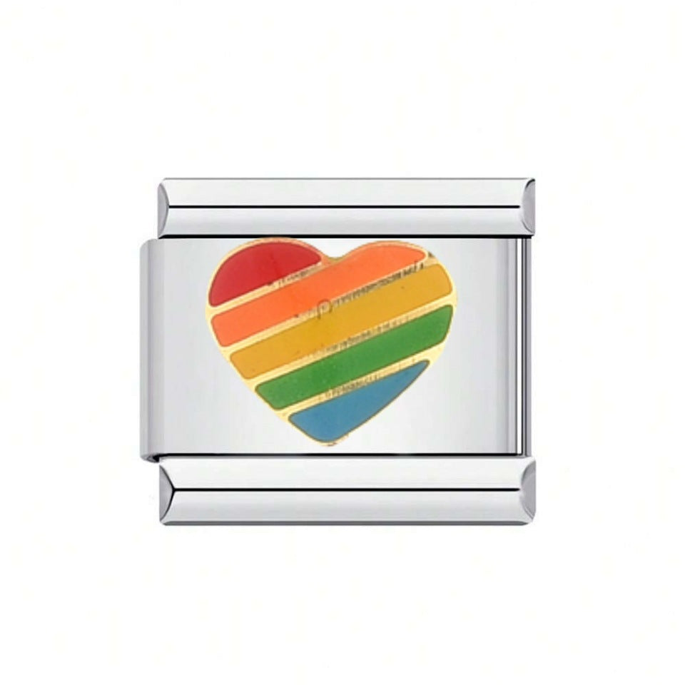 Wholesale 10pcs Italian Charm Bracelet 9mm DIY Splicing Love Four-Leaf Clover Stainless Steel Composable Bracelet