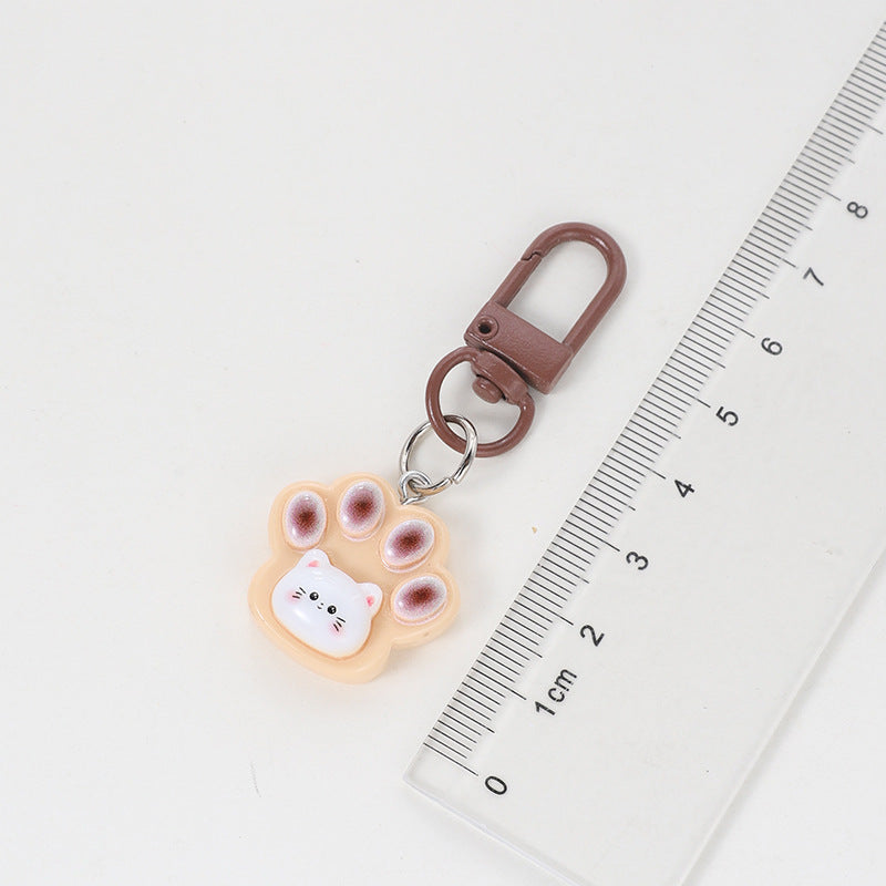 Wholesale Cute shiny cat paw keychain