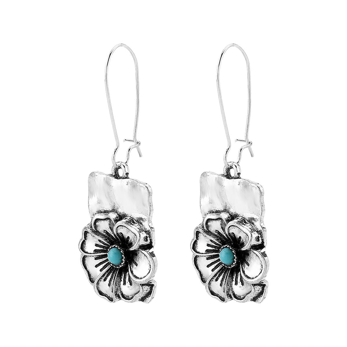 Wholesale  retro cactus carved old earrings cross-border western pine stone earrings earrings