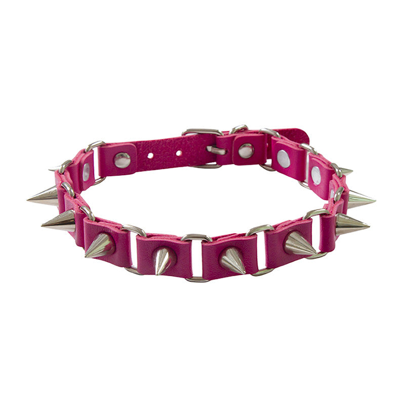 Wholesale Spiked Rivet Collar Punk Clavicle Chain Choker Necklace ACC-NE-Jinl005