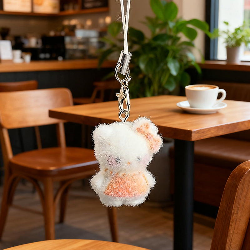 Wholesale Resin flocked cute 3D keychain