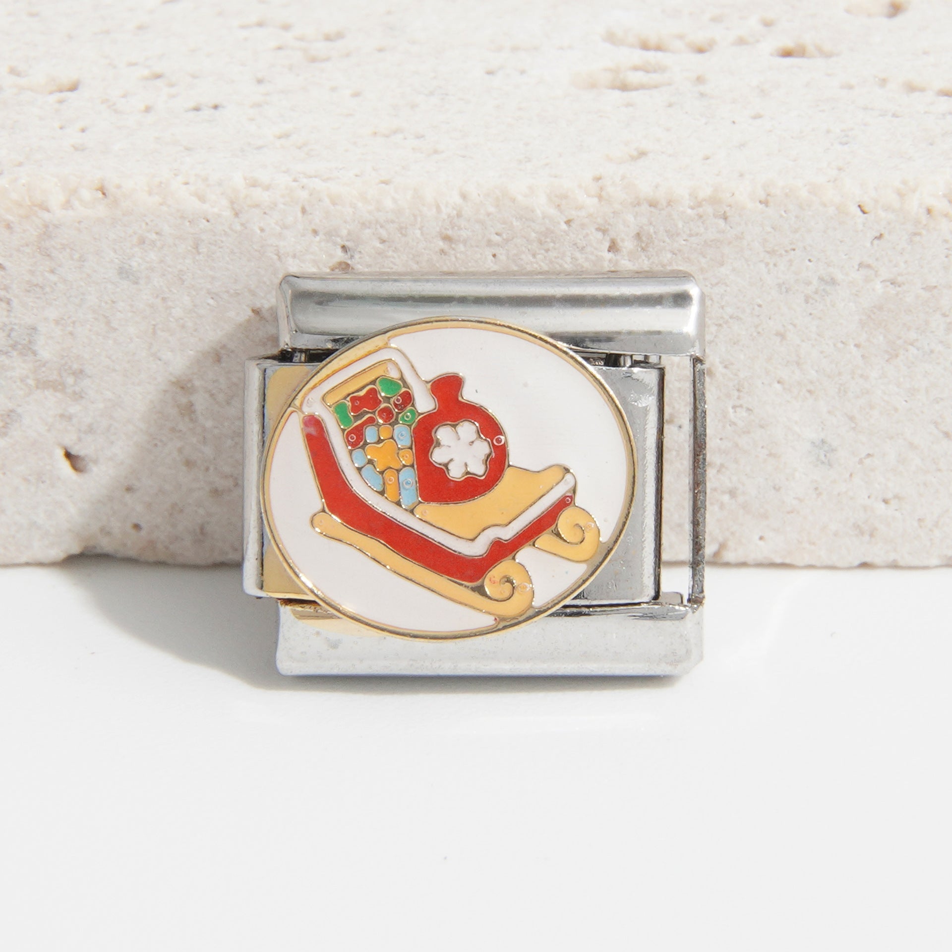 Wholesale Italian Charm Bracelet 9mm DIY Splicing Christmas Series Stainless Steel Composable Bracelet