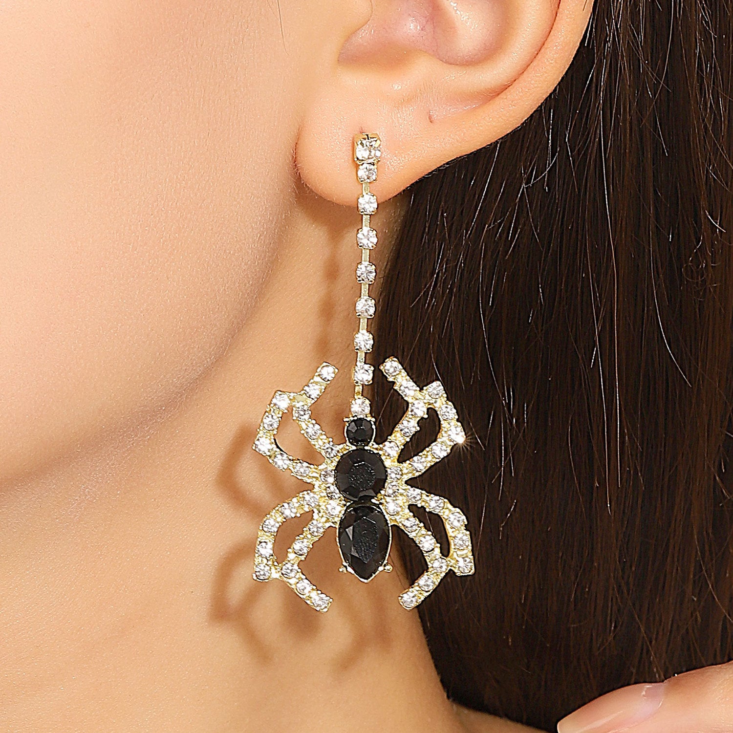 Wholesale Punk  Zircon Alloy Long Drop Earrings Fashion Accessory for Women