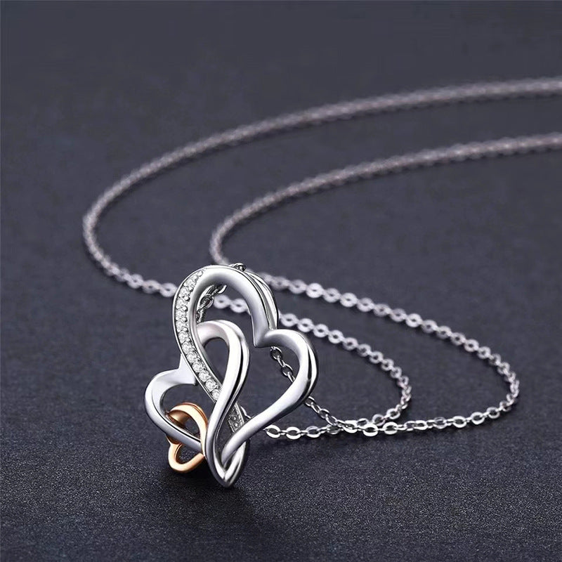 Wholesale  three-heart and love creative necklace