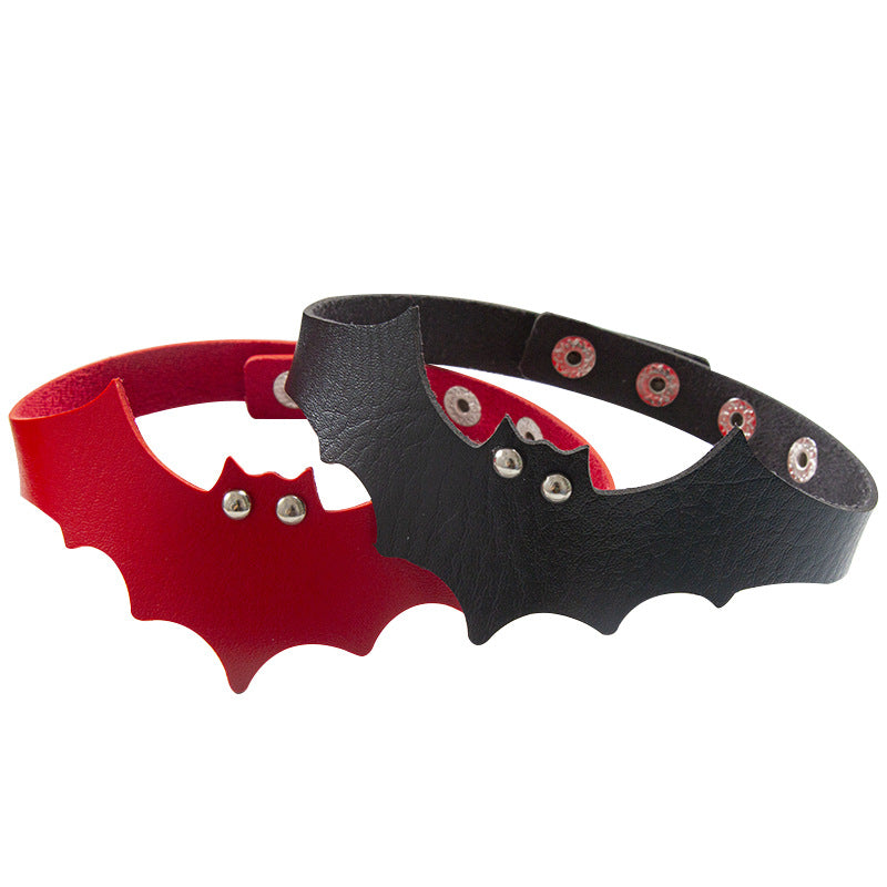Wholesale Punk Devil  Leather Collar  Necklace