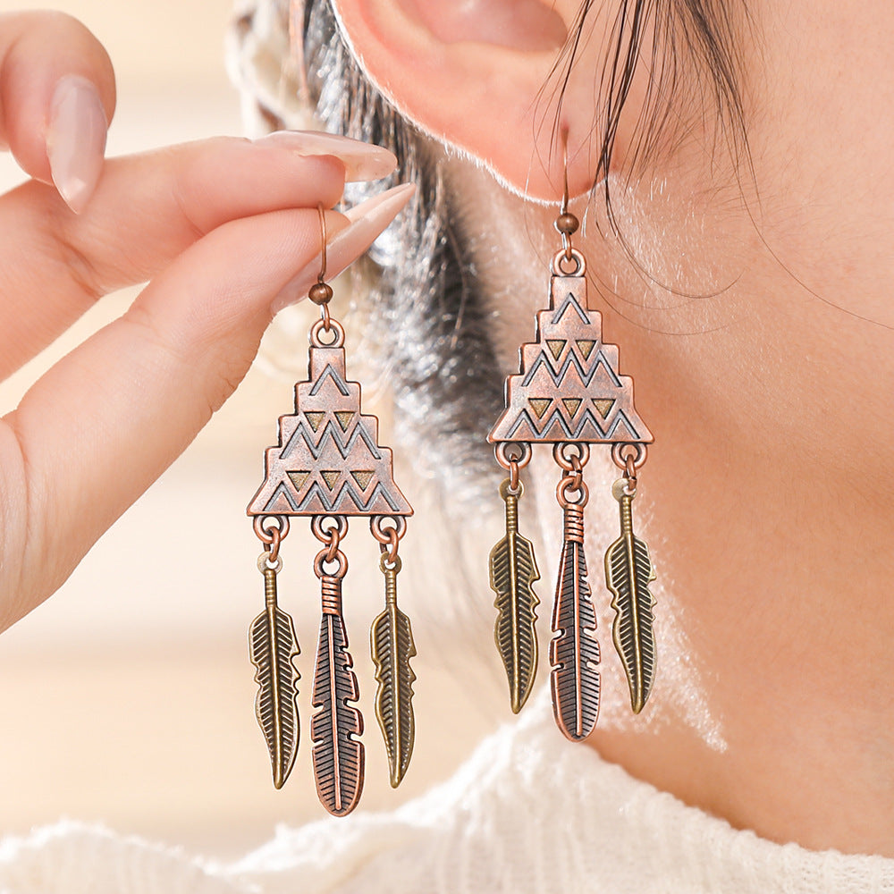 Wholesale Bohemian Style Handmade Tassel Earrings Zinc Alloy Jewelry Accessory