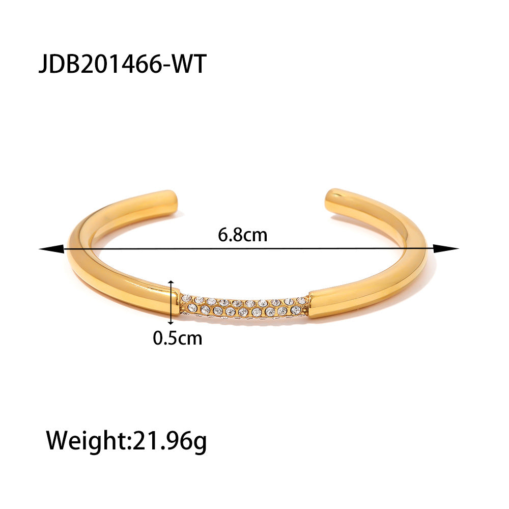 Wholesale Titanium Steel Bracelet 18K Gold-plated Multi-layer Full Diamond Pearl Bracelet ACC-BT-JieDing002