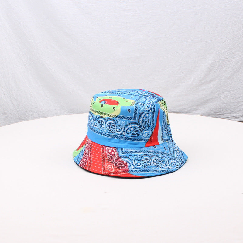 Wholesale  cashew flower double-sided fisherman hat bucket hat