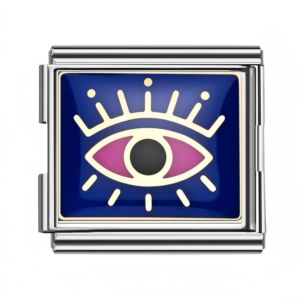 Wholesale 10pcs Italian Charm Bracelet 9mm DIY Splicing Heart Devil Eye Stainless Steel Composable Bracelet