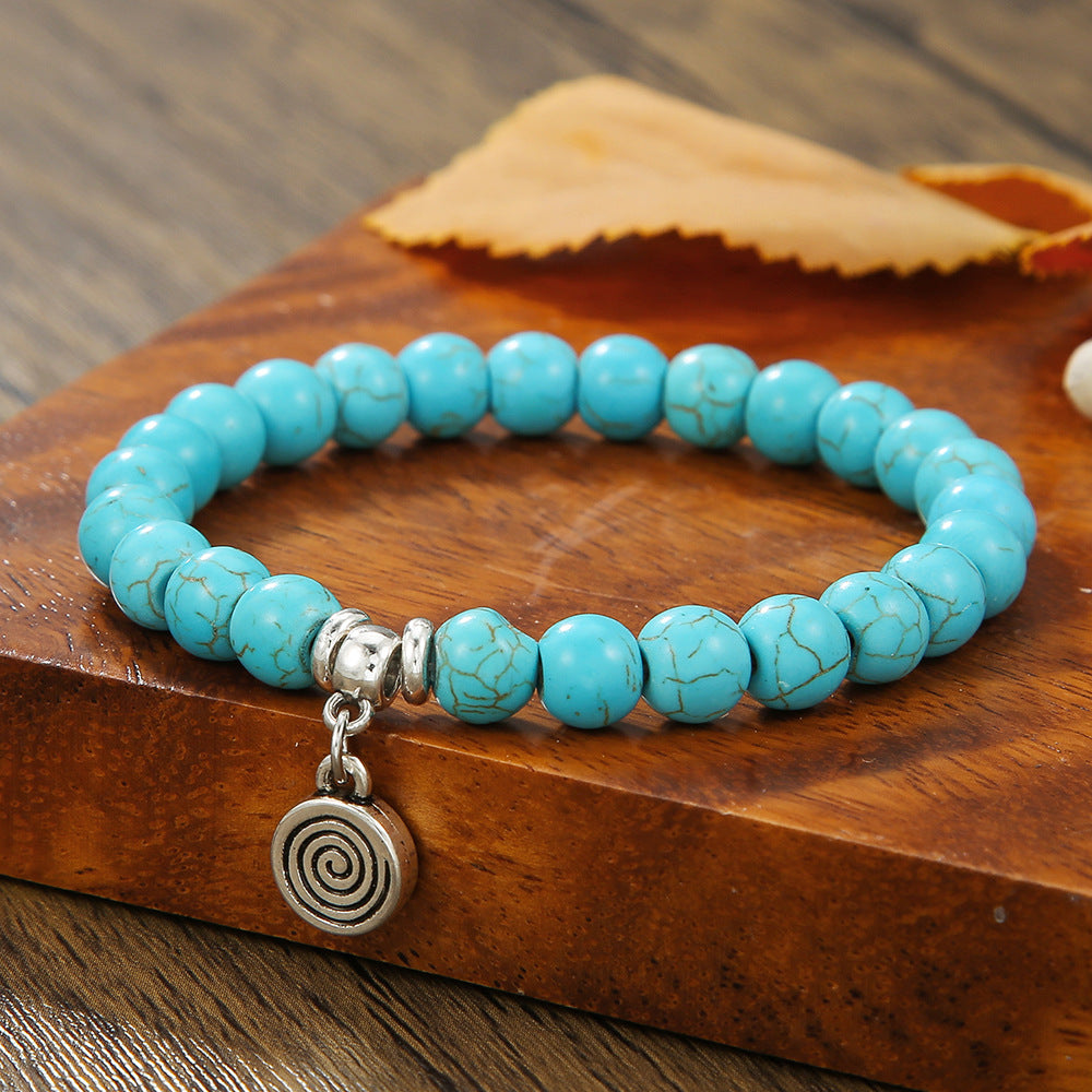 Wholesale Bohemian Turquoise Bracelet with Shell &  Sea Life Pendants - Handmade Jewelry Accessory for Resale