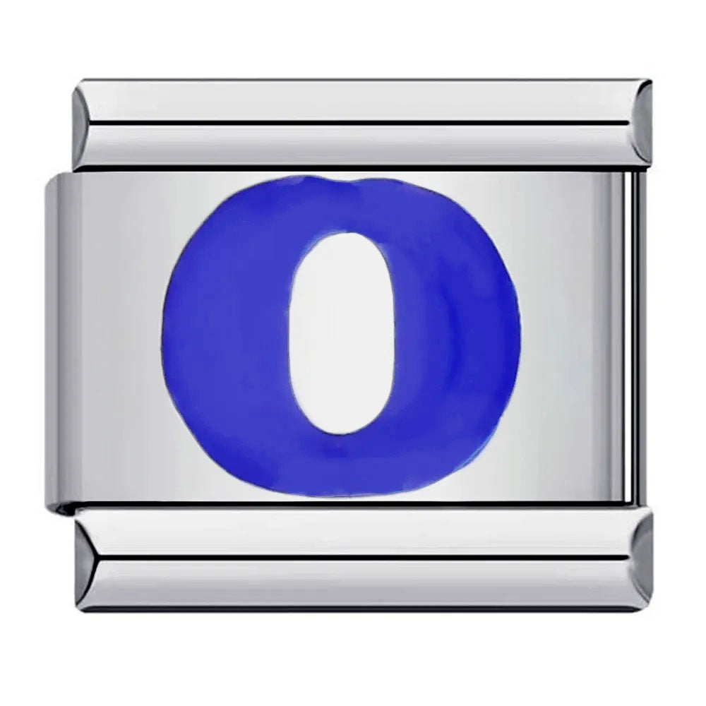 Wholesale Italian Charm Bracelet 9mm DIY blue English initials Creative Stainless Steel Composable Bracelet