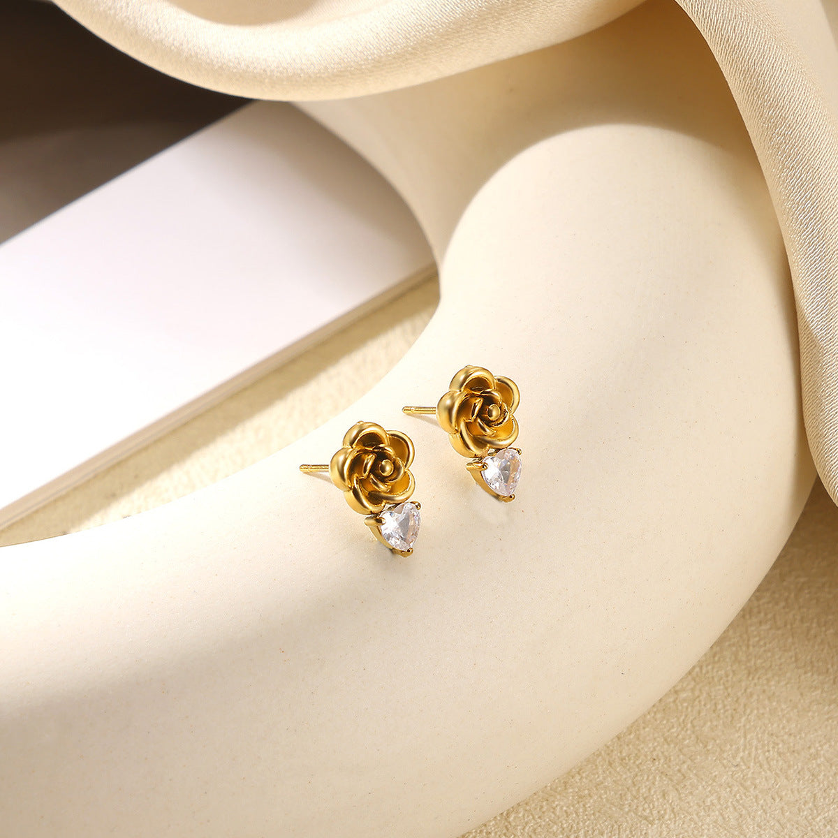 Wholesale Stainless steel man-made pearl earrings