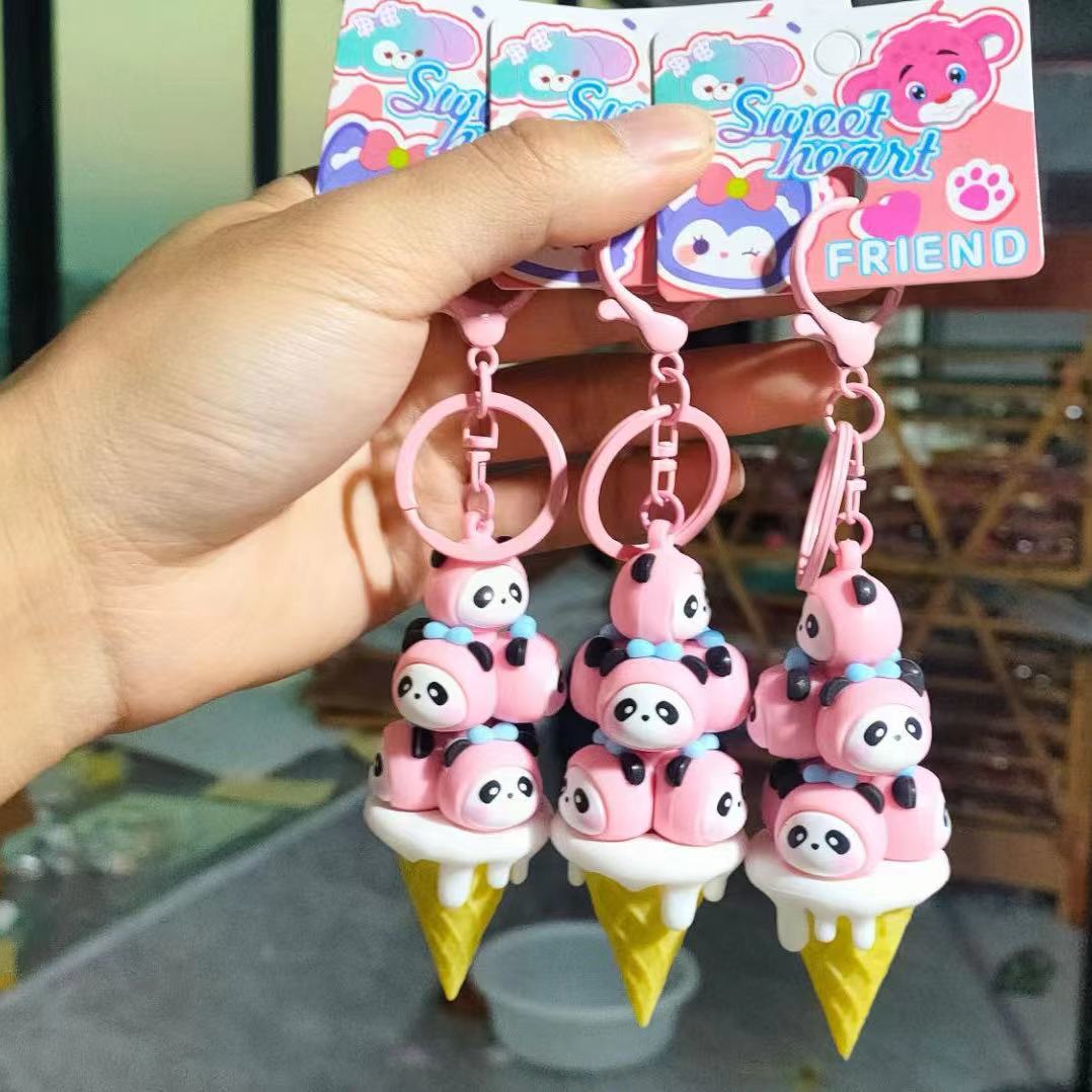Wholesale Cartoon Pig Tower Cute Pet Monster Stacking Fun Keychain