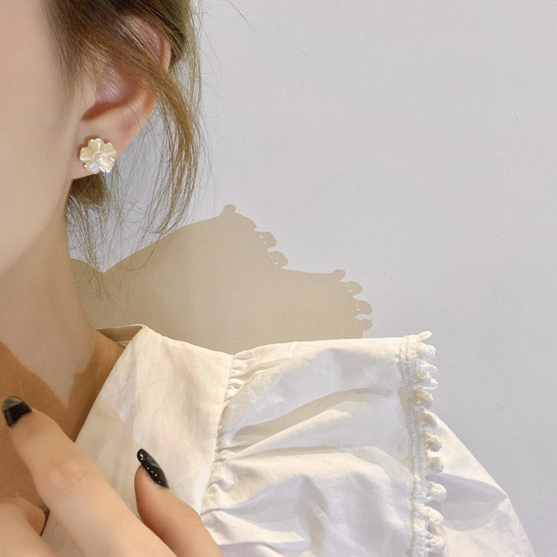 Wholesale  S925 Silver Pin  Earrings Pearl Ear Jewelry