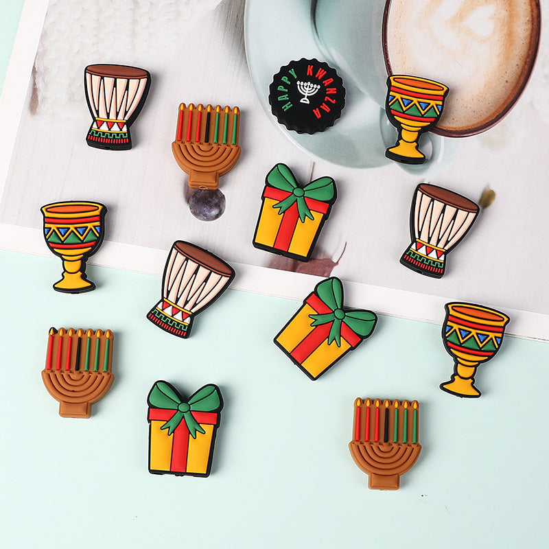 Wholesale 20pcs Cartoon African Djembe Focal Beads DIY Bead Accessories