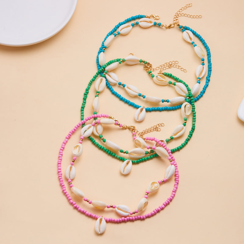 Wholesale Bohemian style stacked beach necklace