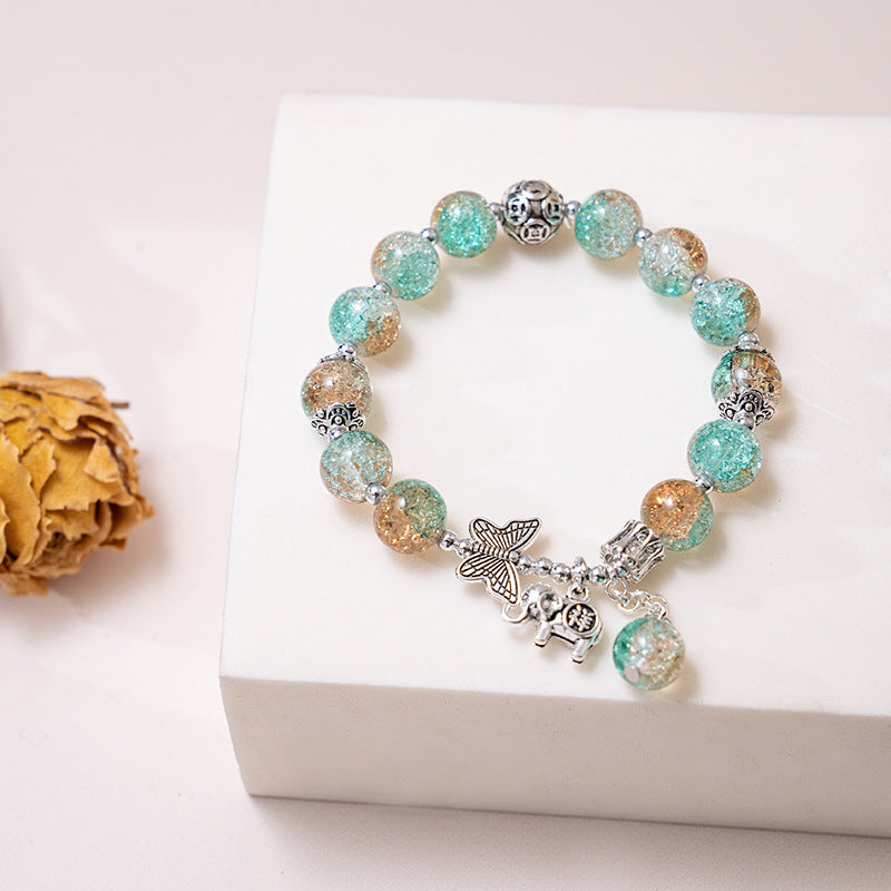 Wholesale Butterfly Explosion Crystal Gradient Beads Crystal Beaded Bracelet ACC-BT-YingHao002