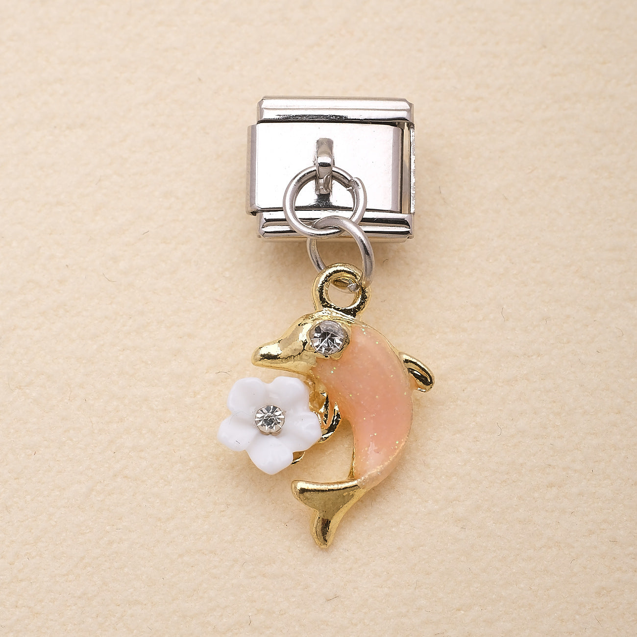 Wholesale Ocean Elements Stainless Steel Charm Pendants DIY Bracelet Accessories Pink Blue