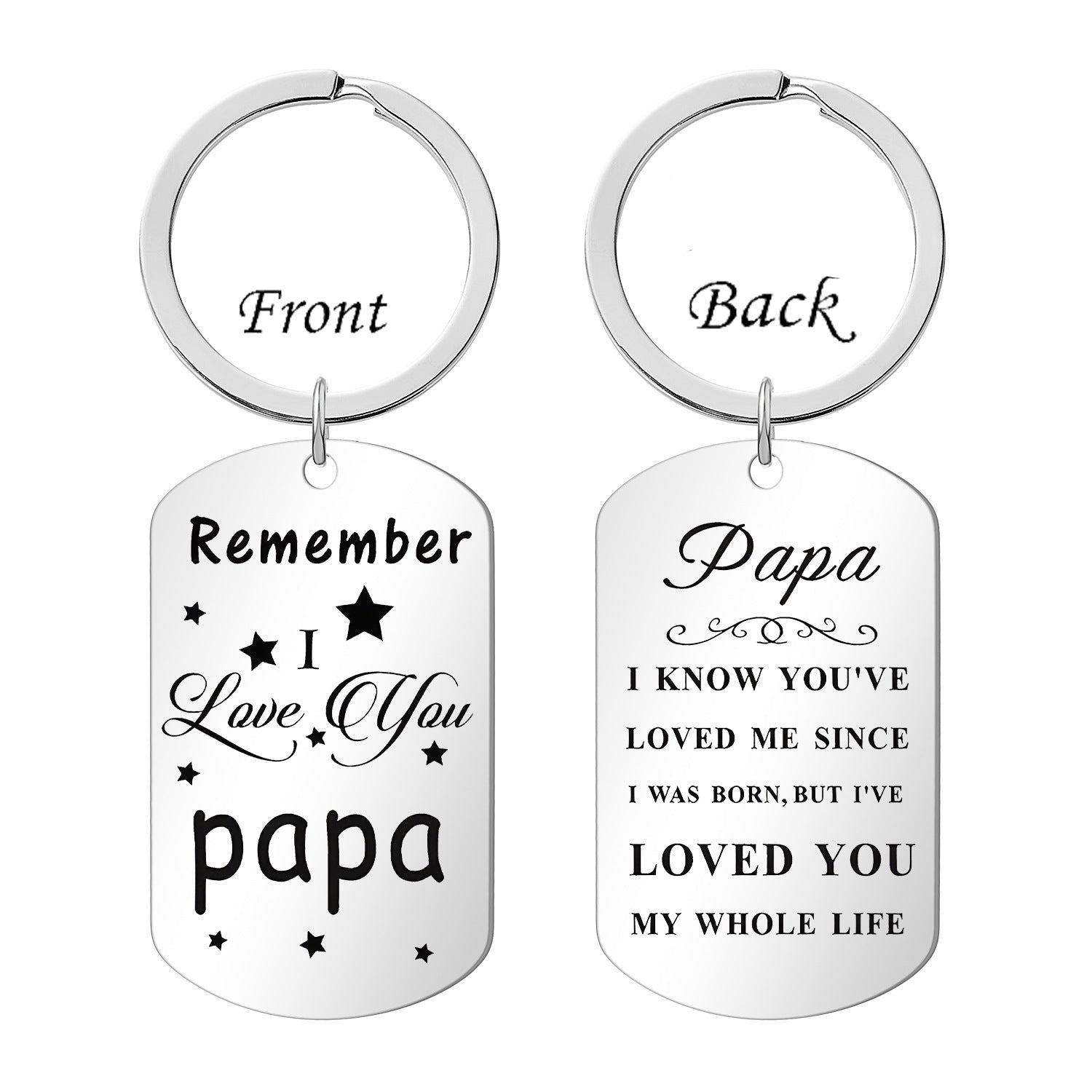Wholesale  Father's Day Mother's Day Stainless Steel Keychain
