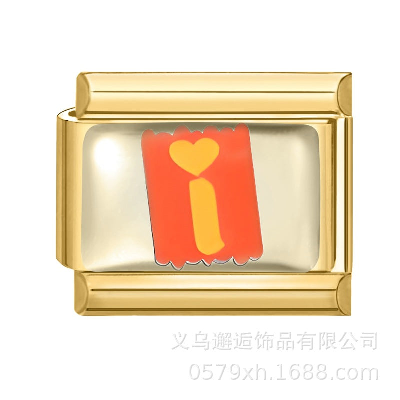 Wholesale 9mm Italian Charm Starter Bracelets DIY Letter Series Stainless Steel Composable Bracelet