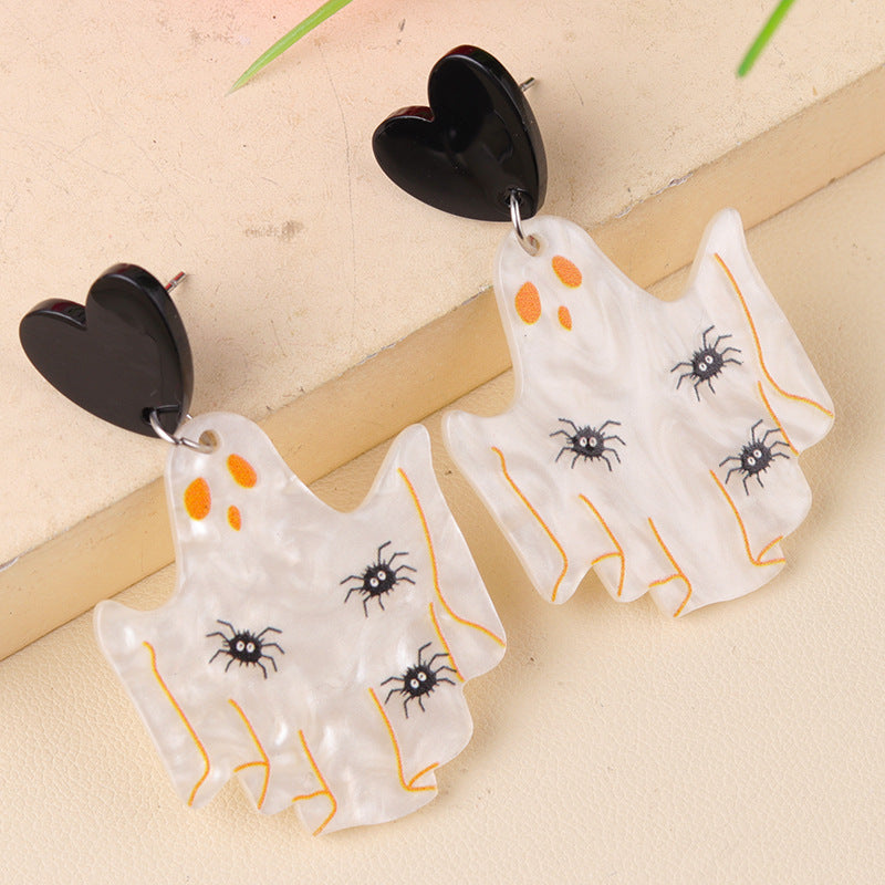 Wholesale  Acrylic  Cartoon Fun Ghost Pumpkin Earrings