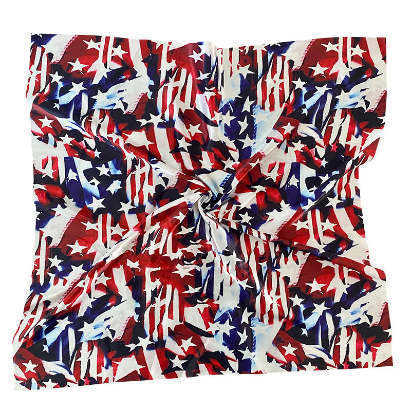 Wholesale American Independence Day Polyester Square Scarf Silk Scarf ACC-SS-HY003