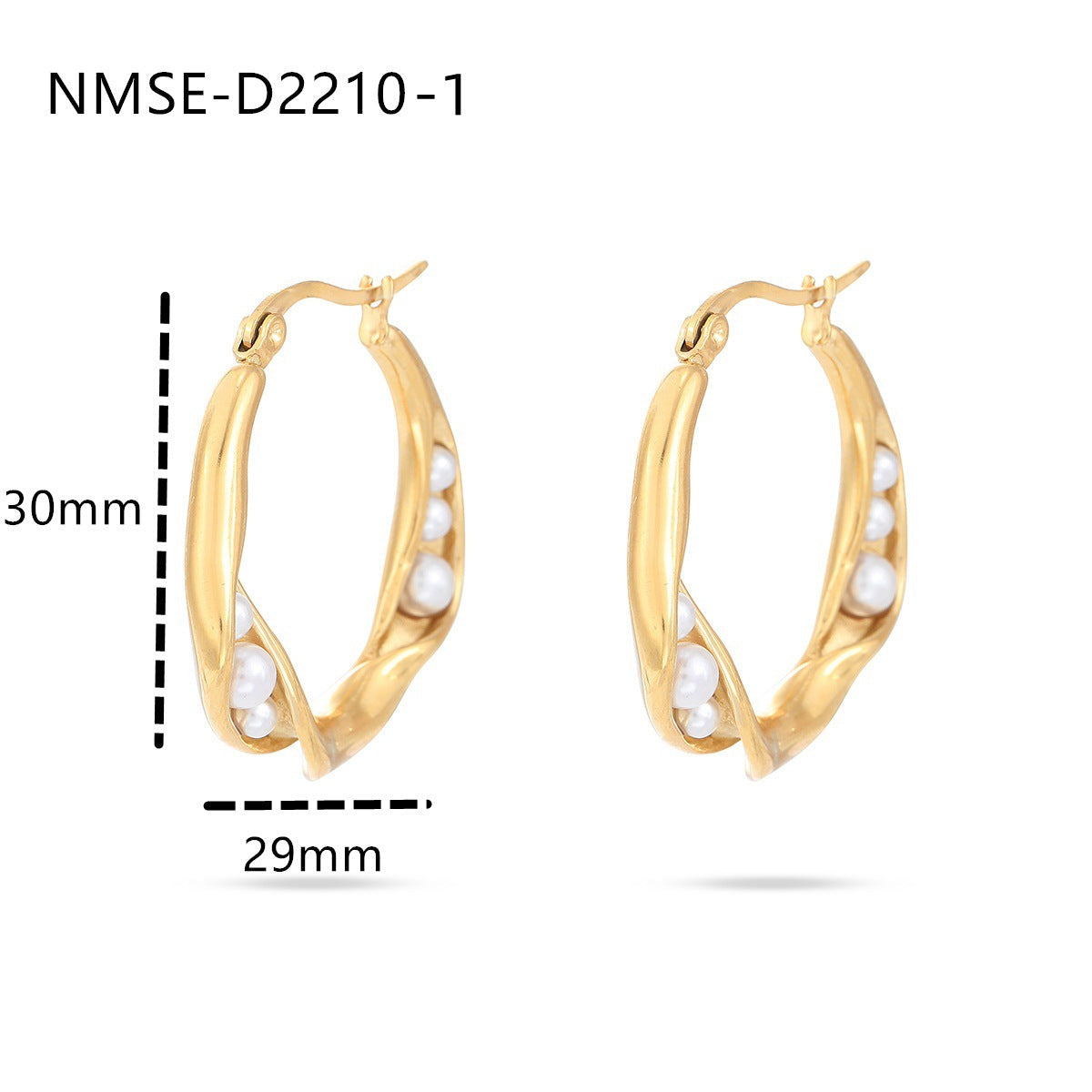 Wholesale  Light Luxury Gold Pearl Stainless Steel Earrings