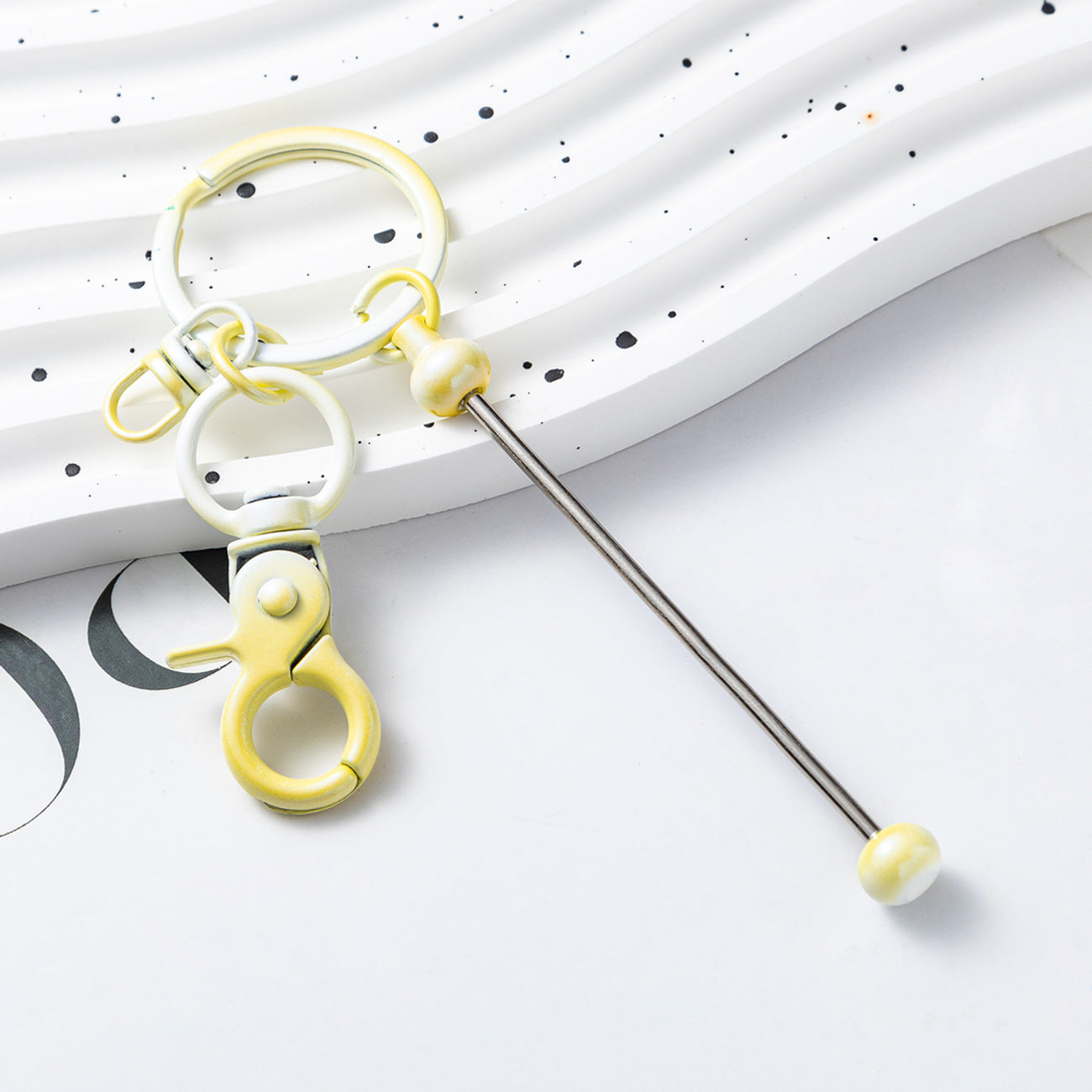 Wholesale Beadable Keychains Gradient Color DIY Beaded Keychains ACC-KC-HuaH009