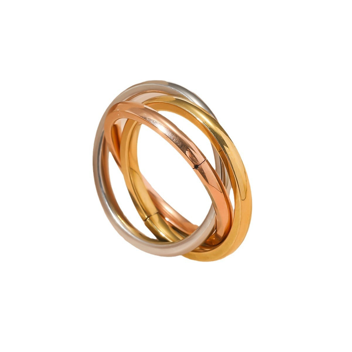 Wholesale  three-color titanium steel three-ring