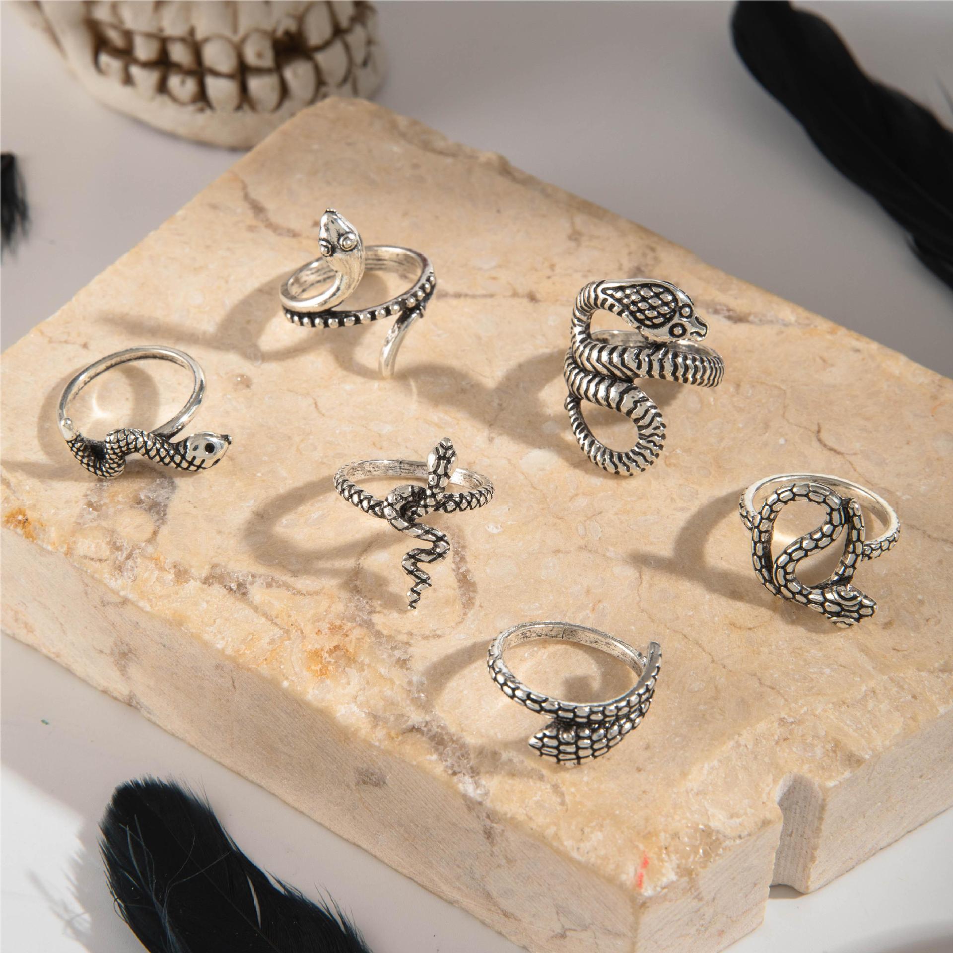 Wholesale  Personalized Snake Ring  Alloy Ring Six-piece Set
