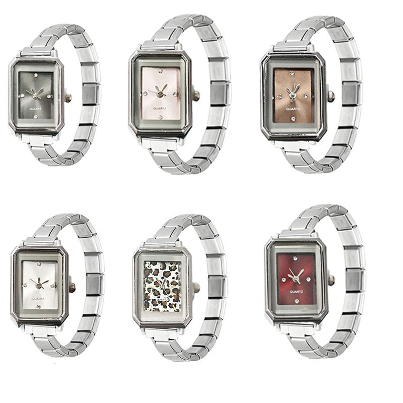 Wholesale Stainless Steel Quartz Watch,  Simple Rectangular Women' s Fashion Watch,  Casual Everyday Accessory