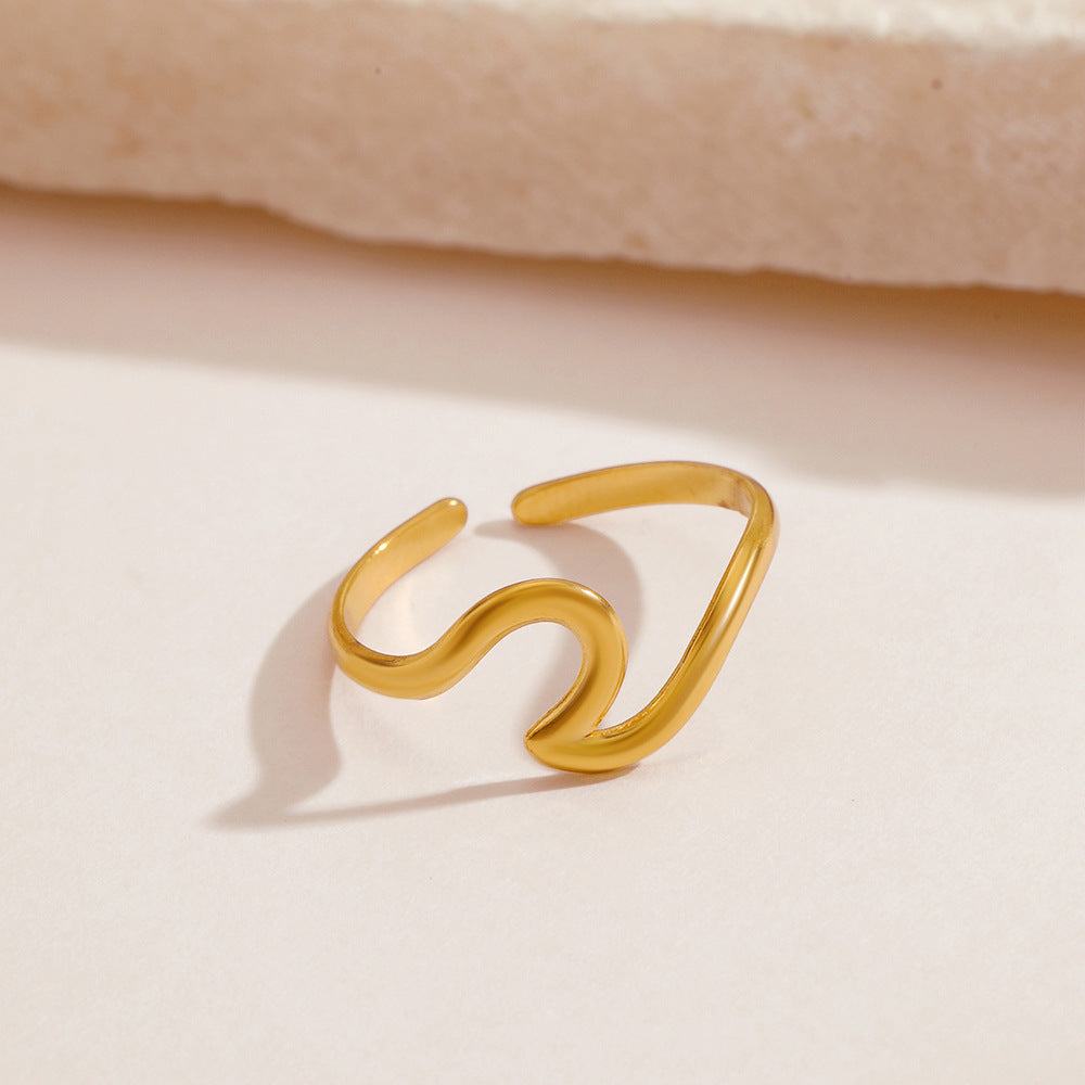 Wholesale Minimalist Irregular Stainless Steel Ring Jewelry Accessory for Boutique Resale