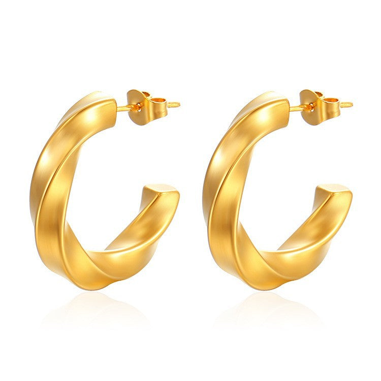 Wholesale Stainless steel C-shaped earrings