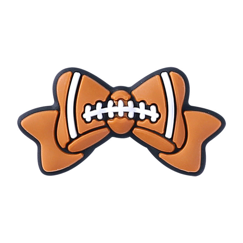 Wholesale 20pcs Bowknot Football Basketball Silicone Beads Focal Beads DIY Bead Pen Accessories ACC-BDS-RongFa014