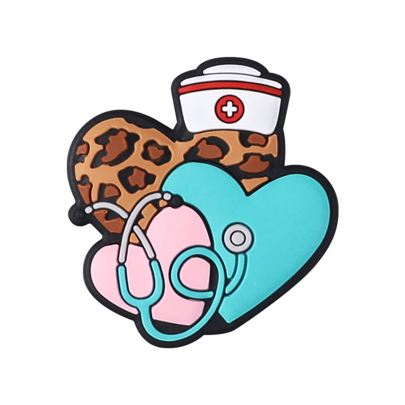 Wholesale 20pcs Cartoon Nurse Silicone Beads Focal Beads DIY Beaded Pen Accessories ACC-BDS-RongFa030