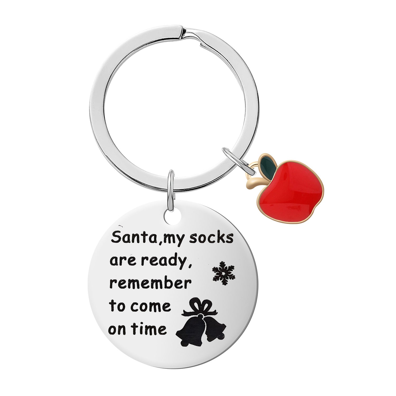 Wholesale Apple Christmas Stainless Steel Keychain
